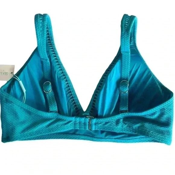 Sea Level NWT Amazing Lace Long Line Tri Bra Bikini Top Seafoam Size 10 - Picture 2 of 10